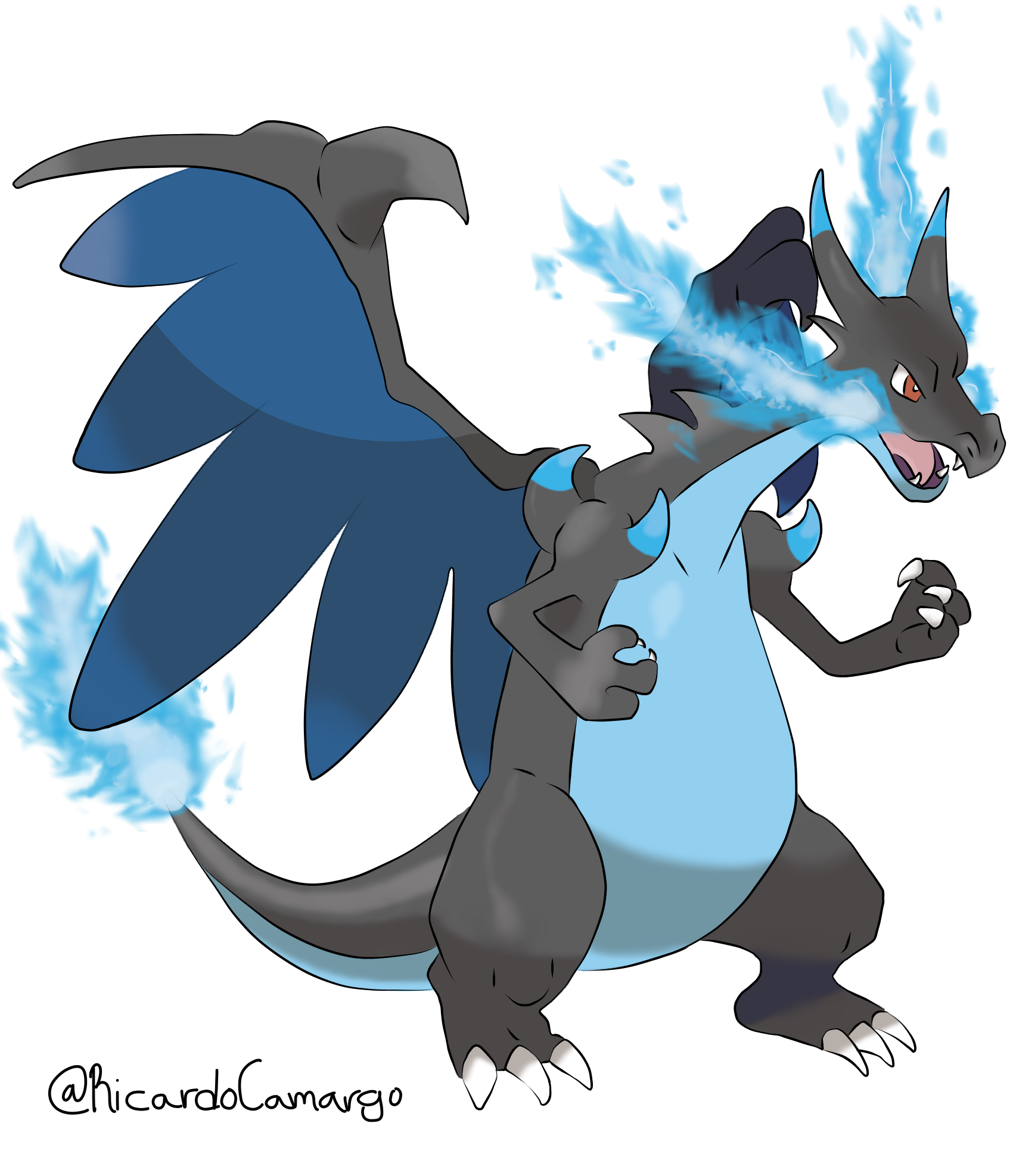 Dibujo de Mega Charizard X (Arte Digital) — Steemit